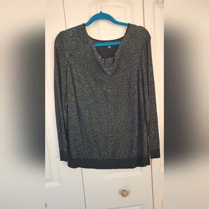 Dana Buchman Glittery Black Knit Top